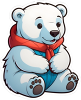 Polar bear ai generative,Christmas icons, Festive symbols, Holiday season, Xmas decorations png