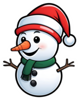 sneeuwman clip art ai generatief, kerst pictogrammen, feestelijk symbolen, vakantie seizoen, Kerstmis decoraties png