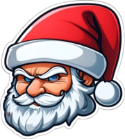santa claus face with beard and mustache on , ai generative png