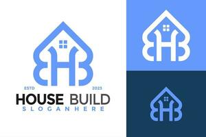 Letter H House Building Logo design vector symbol icon illustration