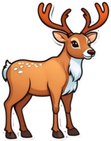 cartoon reindeer with presents on a transparent background  ai generative,Christmas icons, Festive symbols, Holiday season, Xmas decorations png