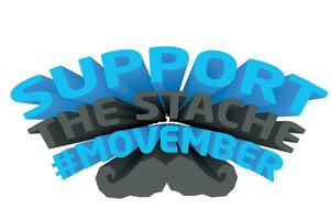 3D Text Design About Movember Awareness Quotes vector