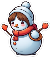 bonhomme de neige clipart ai génératif, Noël Icônes, de fête symboles, vacances saison, Noël décorations png