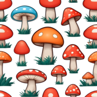 illustration of a mushroom set ai generative png