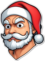 Père Noël claus dessin animé Père Noël claus avec barbe , ai génératif png