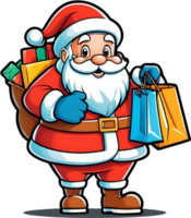 Père Noël claus avec achats sac ai génératif, Noël Icônes, de fête symboles, vacances saison, Noël décorations png