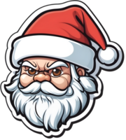 Père Noël claus visage avec barbe et moustache sur , ai génératif png