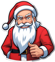 santa claus cartoon face with beard and mustache ai generative png