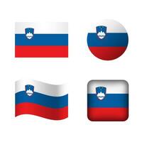 Vector Slovenia National Flag Icons Set