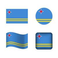 Vector Aruba National Flag Icons Set