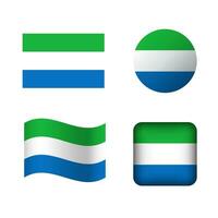 Vector Sierra Leone National Flag Icons Set