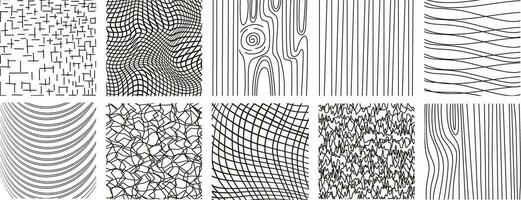 Hand drawn line textures. Includes vector scribbles,grid with irregular, horizontal and wavy strokes,doodle patterns.