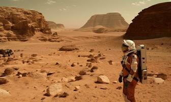 Alone on Mars, astronaut discovers new life form Creating using generative AI tools photo