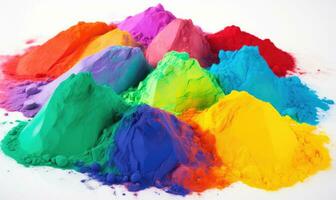 Rainbow-colored paint powder created a stunning visual display Creating using generative AI tools photo