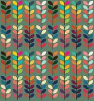 Leaf vector seamless pattern. Beautiful multicolored century geometric leaves. Retro pattern in mid century modern style.