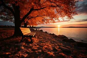 last beautiful autumn scenery AI Generated photo