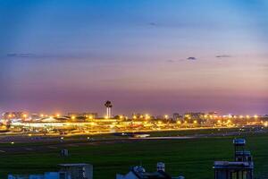 Ho Chi Minh, Vietnam - 7 August 2023 View of Tan Son Nhat airport at night photo