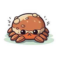 Cute cartoon crab character. Vector illustration isolated on white background.