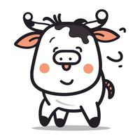 linda vaca dibujos animados mascota personaje vector ilustración diseño.