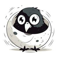 Cute cartoon owl on the moon. Vector illustration on white background.