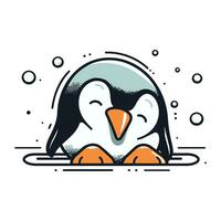 Cute penguin vector illustration. Cute cartoon penguin.