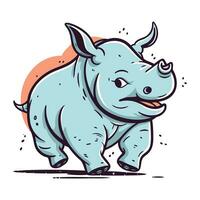 Cartoon rhinoceros. Vector illustration for your design.