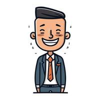 Smiling businessman cartoon icon vector illustration graphic design vector illustration graphic design