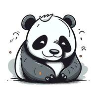 linda dibujos animados panda. vector ilustración de un panda.