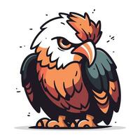 águila vector ilustración aislado en blanco antecedentes. pájaro en dibujos animados estilo.