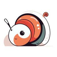 Cute cartoon snail. Vector illustration in flat style isolated on white background.