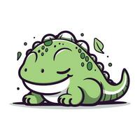 Cute cartoon crocodile. Vector illustration isolated on white background.