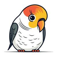 Parrot isolated on white background. Vector illustration. Flat style.