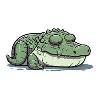 Crocodile vector illustration. Hand drawn cartoon crocodile.