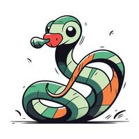 linda dibujos animados serpiente. vector ilustración aislado en un blanco antecedentes.