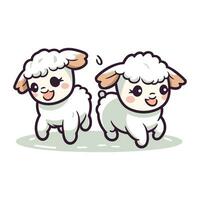 Cute cartoon sheep. Vector illustration isolated on a white background.