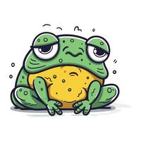 Frog cartoon character. Vector illustration on white background. Isolated.