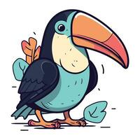 Cartoon toucan. Vector illustration of a cute toucan.