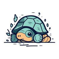 Cartoon turtle. Vector illustration of a cute turtle. Cartoon turtle.
