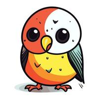 Cute cartoon bird. Vector illustration isolated on a white background.