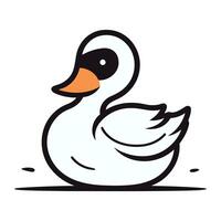 Duck vector icon. Cartoon illustration of cute duck vector icon for web design