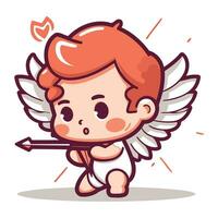 Cupido linda dibujos animados vector ilustración de Cupido personaje