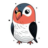 Cute cartoon bullfinch. Vector illustration isolated on white background.