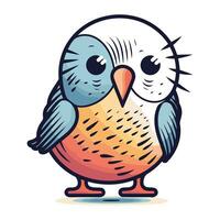 Cute cartoon owl. Vector illustration isolated on a white background.