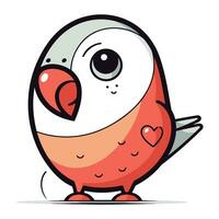 Cute cartoon bird isolated on a white background. Vector illustration.