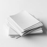 Blank white paper isolated on white background. Generative AI photo