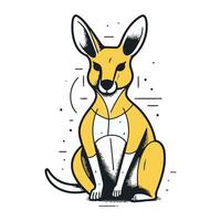 Kangaroo vector illustration. Isolated kangaroo on white background.