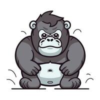 Gorilla Cartoon Mascot Character Vector Illustration Design.