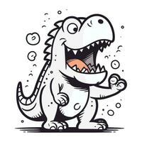 Funny cartoon crocodile on white background. Vector illustration for your design