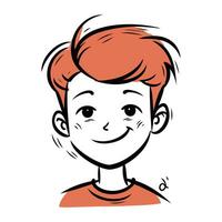 linda dibujos animados chico. vector ilustración de un chico con rojo cabello.