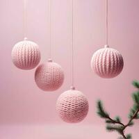 Soft balls of knitted wool AI generated Christmas card photo